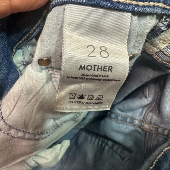 Mother The Weekender Fray Flare Jeans 28 Faded Blue Mid Rise Denim - Picture 7 of 9